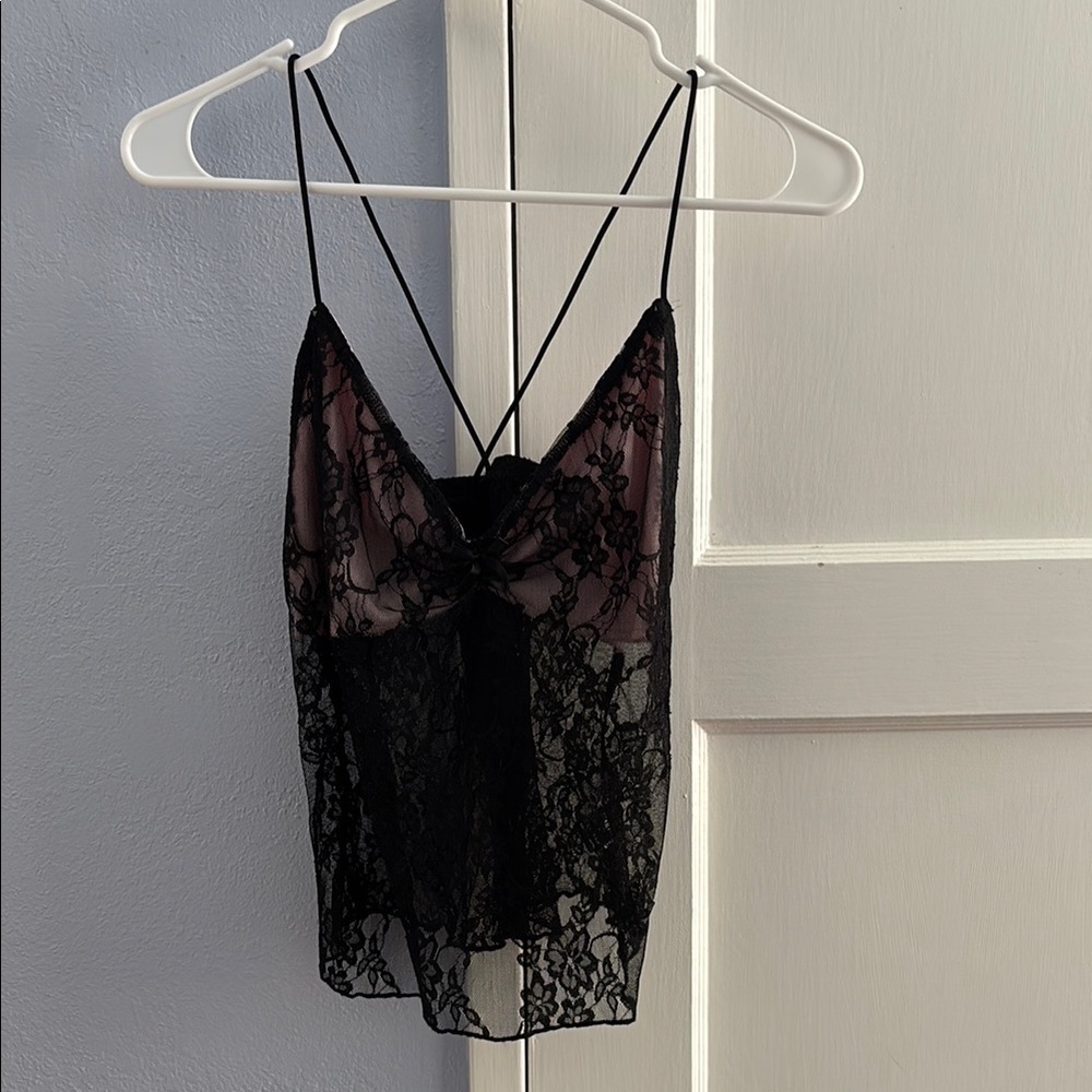 Black Lace Camisole Top